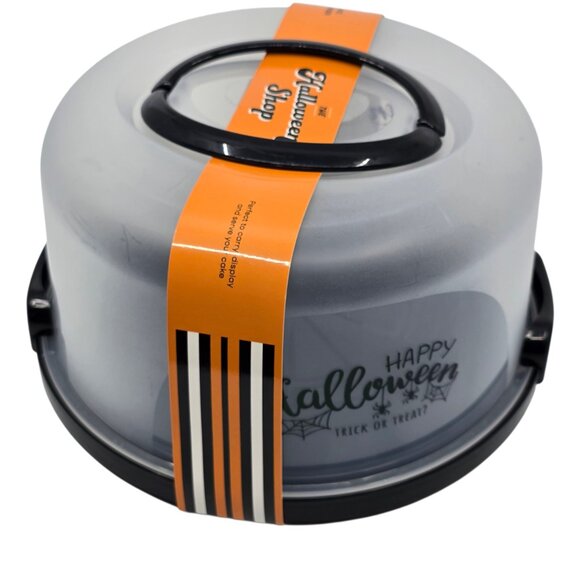 Halloween Shop Cake Carrier "Happy Halloween Trick or Treat" NWT - Picture 4 of 7